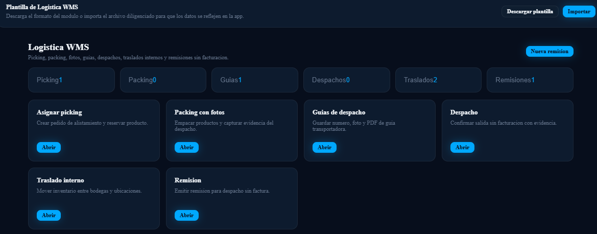 Operación de StockFlow Inventarios